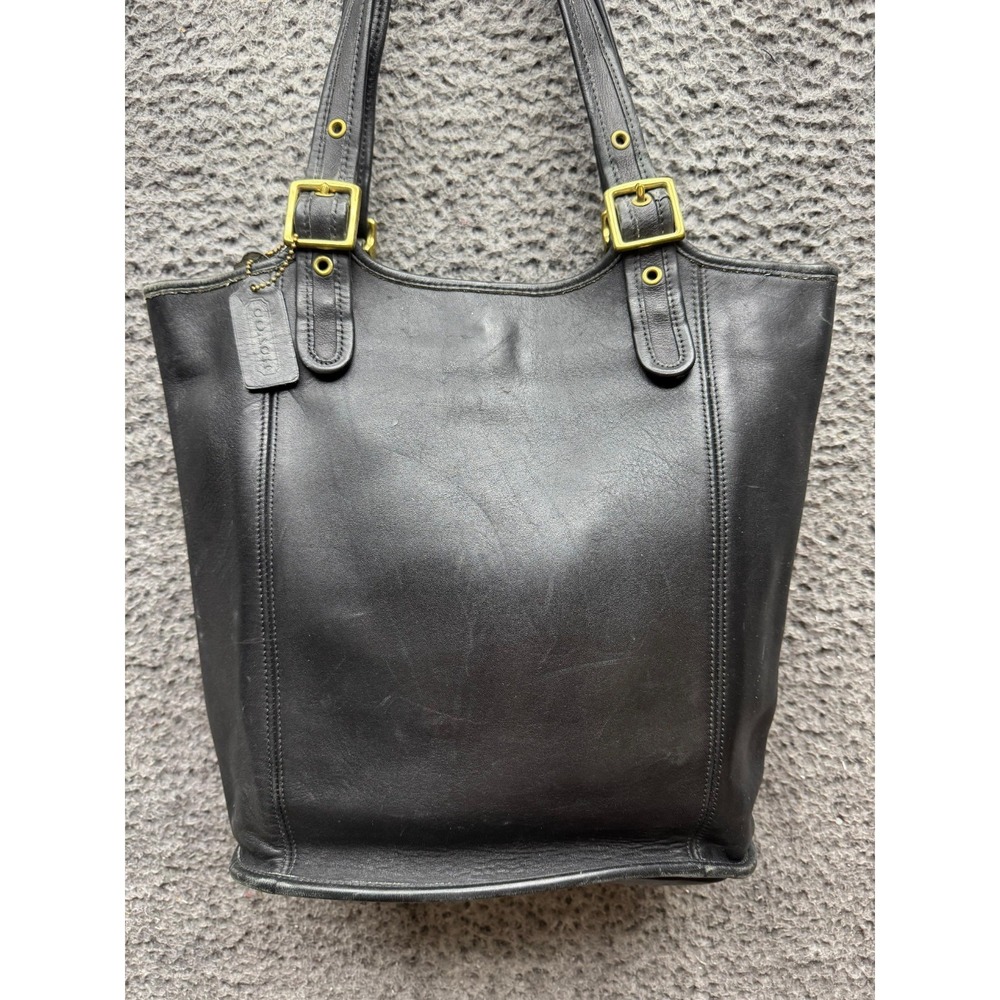 Vintage 90's Women's Coach Legacy Leather Shopper Tote Shoulder Bag Black - Picture 3 of 16